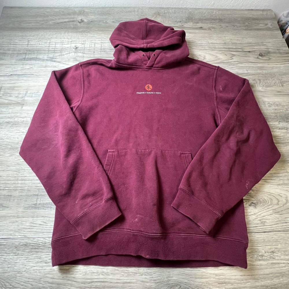 Primitive Naruto Itachi Hoodie Men Medium Maroon hoodie Graphic Pullover Sweat